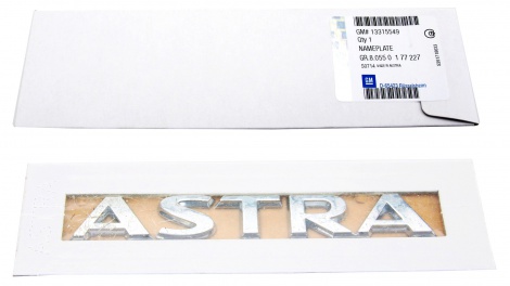 Nápis Astra na víko zavazadlového prostoru – Opel Astra J+K 13315549